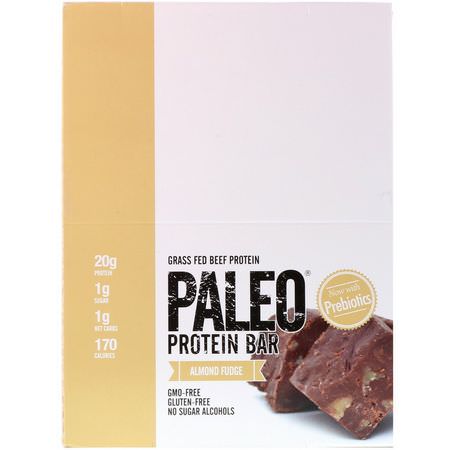 Vassleproteinstänger, Proteinstänger, Brownies, Kakor: Julian Bakery, Paleo Protein Bar, Almond Fudge, 12 Bars, 2.0 oz (56.3 g) Each