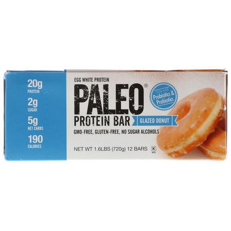 Näringsstänger: Julian Bakery, Paleo Protein Bar, Glazed Donut, 12 Bars, 2.12 oz (60 g) Each