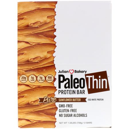 Iherb: Julian Bakery, Paleo Protein Bar, Pure Sunflower Butter, 12 Bars, 2.05 oz (58.3 g) Each