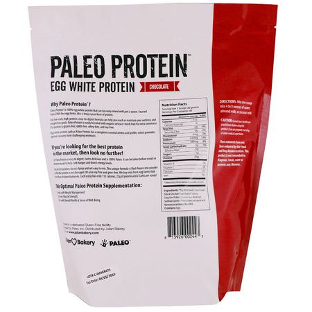 Äggprotein, Djurprotein, Sportnäring: Julian Bakery, Paleo Protein, Egg White Protein, Chocolate, 2 lbs (907 g)