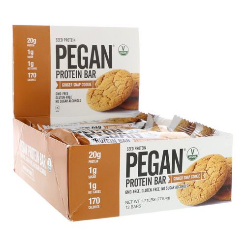 Julian Bakery, Pegan Protein Bar, Seed Protein, Ginger Snap Cookie, 12 Bars, 2.28 oz (64.7 g) Each Review