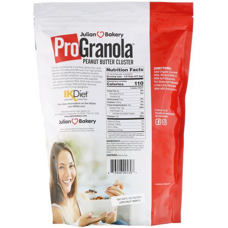 Granola, Frukostmat, Spannmål: Julian Bakery, Pro Granola, Peanut Butter Cluster, 1.16 lbs (526 g)