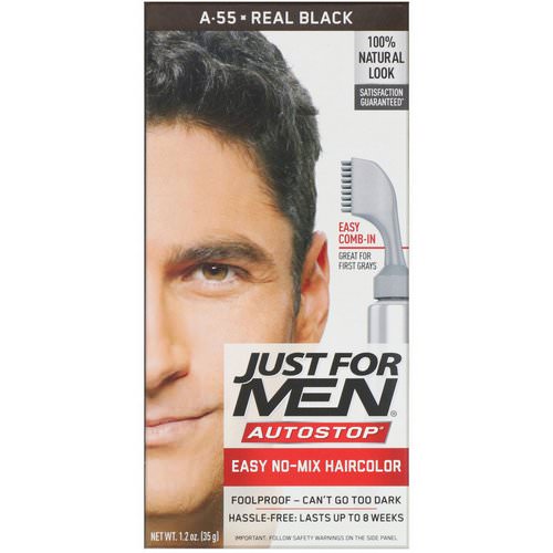 Just for Men, Autostop Men's Hair Color, Real Black A-55, 1.2 oz (35 g) Review