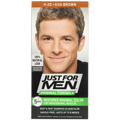 Just for Men, Original Formula Men's Hair Color, H-20 Ash Brown, Single Application Kit Review