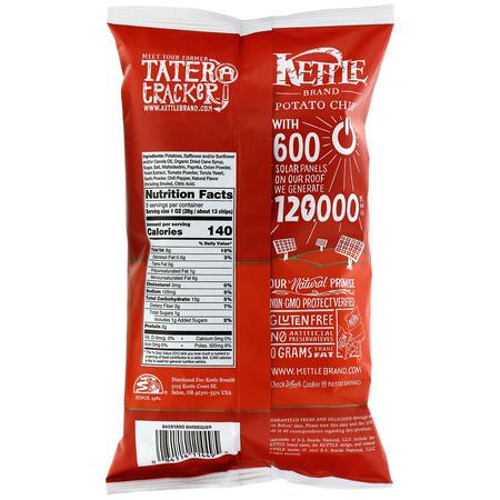 Chips, Mellanmål: Kettle Foods, Potato Chips, Backyard Barbeque, 5 oz (141 g)