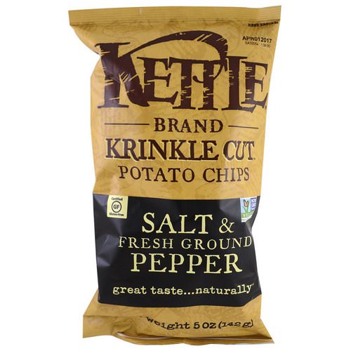 Kettle Foods, Potato Chips, Salt & Fresh Ground Pepper, 5 oz (142 g) Review