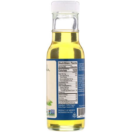 Sesame Oil, Vinegars, Oljor: Kevala, Extra Virgin Organic Sesame Oil, 8 fl oz (236 ml)