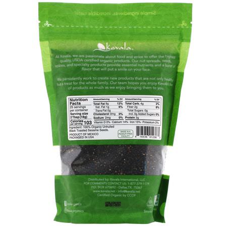 Frön, Nötter: Kevala, Organic Black Toasted Sesame Seeds, Unhulled, 16 oz (454 g)