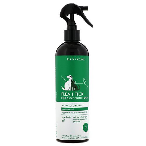 Kin+Kind, Flea and Tick, Dog & Cat Protect Spray, 12 fl oz (354 ml) Review