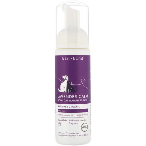 Kin+Kind, Lavender Calm, Dog and Cat Waterless Bath, Herbaceous Lavender, 8 fl oz (236 ml) Review