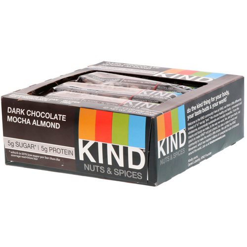 KIND Bars, Nuts & Spices, Dark Chocolate Mocha Almond, 12 Bars, 1.4 oz (40 g) Each Review