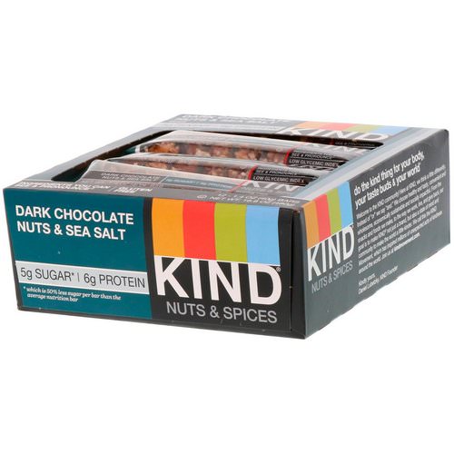 KIND Bars, Nuts & Spices, Dark Chocolate Nuts & Sea Salt, 12 Bars, 1.4 oz (40 g) Each Review