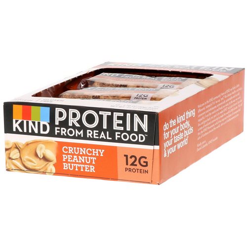 KIND Bars, Protein Bars, Crunchy Peanut Butter, 12 Bars, 1.76 oz (50 g) Each Review