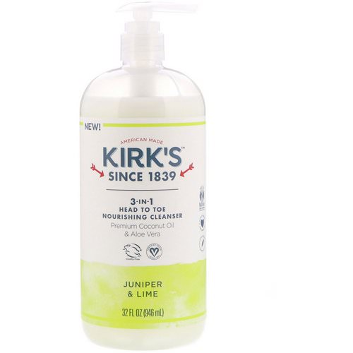 Kirk's, 3-in-1 Head to Toe Nourishing Cleanser, Juniper & Lime, 32 fl oz (946 ml) Review