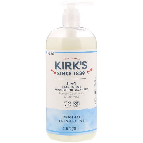 Kirk's, 3-in-1 Head to Toe Nourishing Cleanser, Original Fresh Scent, 32 fl oz (946 ml) Review