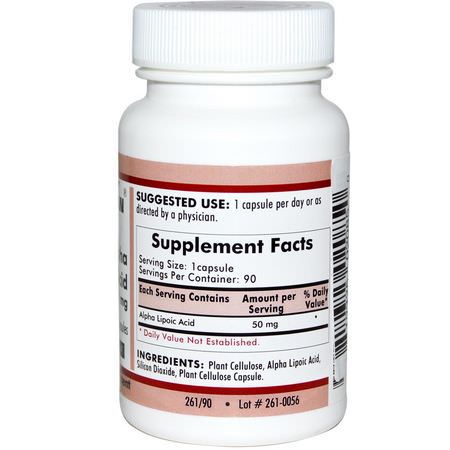 Alpha Lipoic Acid, Antioxidants, Supplements: Kirkman Labs, Alpha Lipoic Acid, 50 mg, 90 Capsules