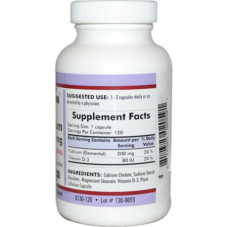 Kalcium Plus Vitamin D, Kalcium, Mineraler, Kosttillskott: Kirkman Labs, Bio-Max Series, Calcium, 200 mg, 120 Capsules
