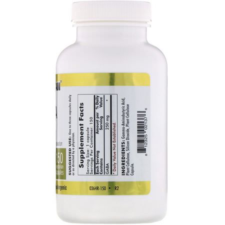 Gaba, Kosttillskott: Kirkman Labs, GABA, 250 mg, 150 Vegetarian Capsules