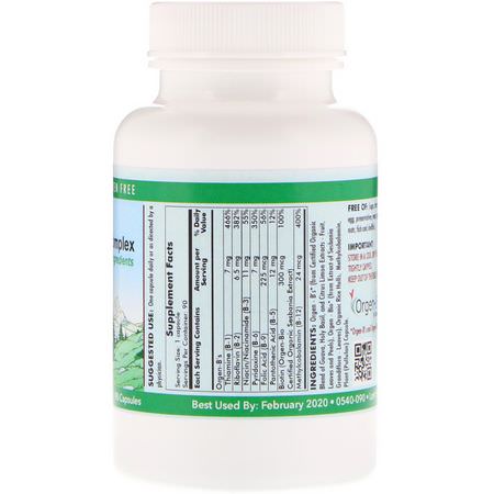 Vitamin B-Komplex, Vitamin B, Vitaminer, Kosttillskott: Kirkman Labs, Organic Vitamin B-Complex, 90 Capsules