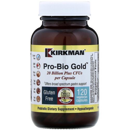 Kirkman Labs, Pro-Bio Gold, Hypoallergenic, 20 Billion Plus CFUs, 120 Vegetarian Capsules (Ice) Review