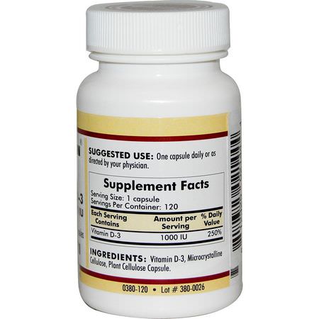 D3 Cholecalciferol, D-Vitamin, Vitaminer, Kosttillskott: Kirkman Labs, Vitamin D-3, 1000 IU, 120 Capsules