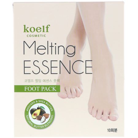 Fotvård, K-Beauty, Bad: Koelf, Melting Essence Foot Pack, 10 Pairs
