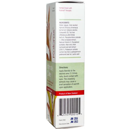 Bath: Kolorex, Intimate Care, Herbal Cream, 1.76 oz (50 g)