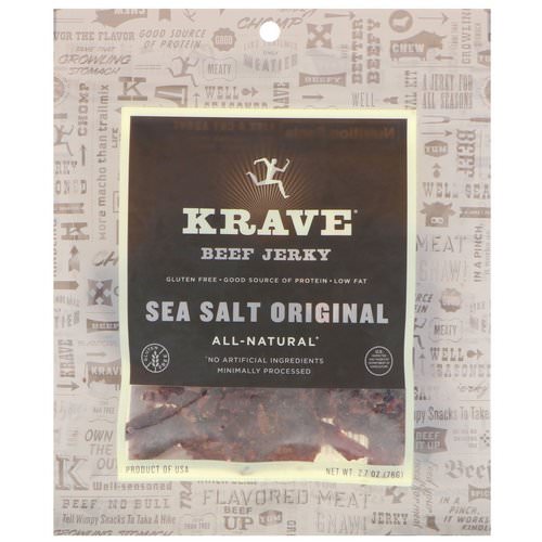 Krave, Beef Jerk, Sea Salt Original, 2.7 oz (76 g) Review