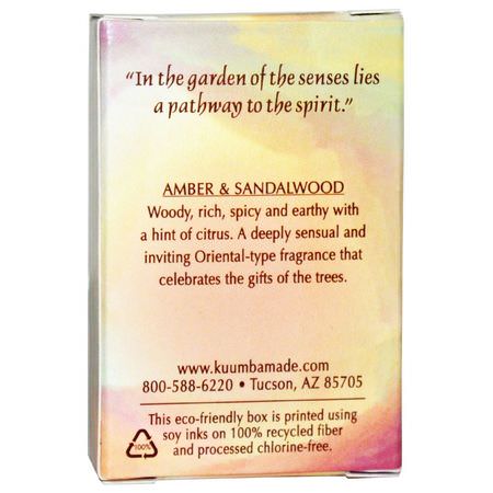 Roll-On, Doft, Eteriska Oljor, Aromaterapi: Kuumba Made, Fragrance Oil, Amber & Sandalwood, 0.5 oz (14.7 ml)