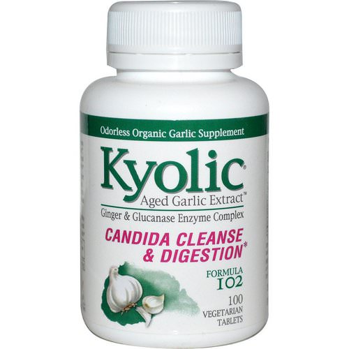 Kyolic, Aged Garlic Extract, Candida Cleanse & Digestion, Formula 102, 100 Vegetarian Tablets Review