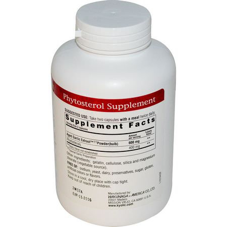 Vitlök, Homeopati, Örter: Kyolic, Aged Garlic Extract Phytosterols, Cholesterol Support Formula 107, 240 Capsules
