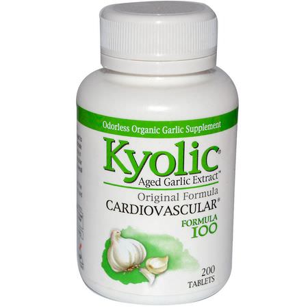 Vitlök, Homeopati, Örter: Kyolic, Cardiovascular, Formula 100, 200 Tablets
