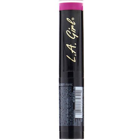 Läppstift, Läppar, Smink: L.A. Girl, Matte Flat Velvet Lipstick, Manic, 0.10 oz (3 g)