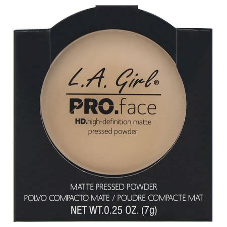 Ställa In Spray, Pulver, Ansikte, Smink: L.A. Girl, Pro Face HD Matte Pressed Powder, Nude Beige, 0.25 oz (7 g)
