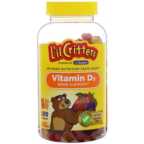 L'il Critters, Vitamin D3 Bone Support Gummy Vitamin, Natural Fruit Flavors, 190 Gummies Review