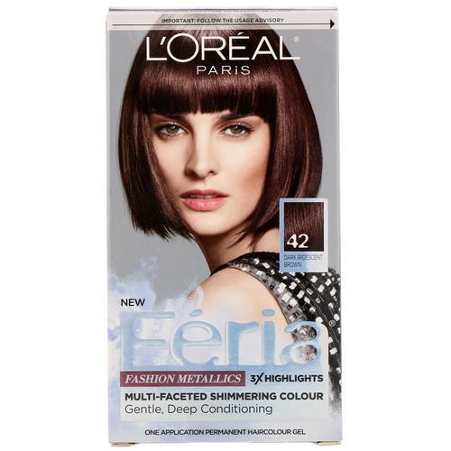 L'Oreal, Feria, Multi-Faceted Shimmering Color, 42 Dark Iridescent Brown, 1 Application Review