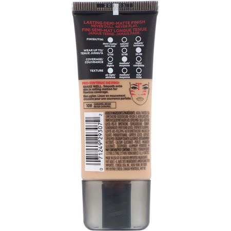 Foundation, Face, Makeup: L'Oreal, Infallible Pro-Matte Foundation, 108 Caramel Beige, 1 fl oz (30 ml)