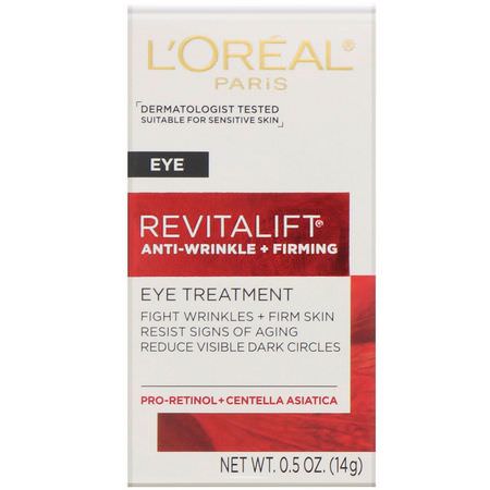 Behandlingar, Ögonkräm, Ögonvård, Hudvård: L'Oreal, Revitalift Anti-Wrinkle & Firming, Eye Treatment, 0.5 fl oz (14 g)