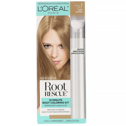 L'Oreal, Root Rescue, 10 Minute Root Coloring Kit, 7 Dark Blonde, 1 Application Review