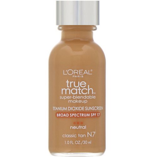 L'Oreal, True Match Super-Blendable Makeup, N7 Classic Tan, 1 fl oz (30 ml) Review