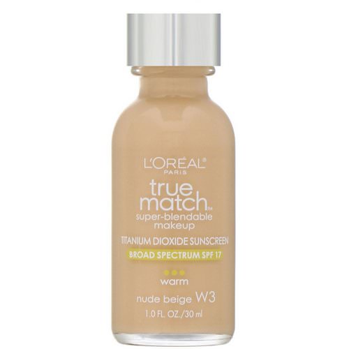 L'Oreal, True Match Super-Blendable Makeup, W3 Nude Beige, 1 fl oz (30 ml) Review