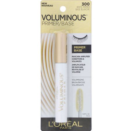 Mascara, Eyes, Makeup: L'Oreal, Voluminous Primer, 300 White Primer, 0.24 fl oz (7.3 ml)