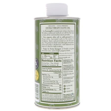 Olivolja, Vingrön, Oljor: La Tourangelle, 100% Organic Extra Virgin Olive Oil, 16.9 fl oz (500 ml)