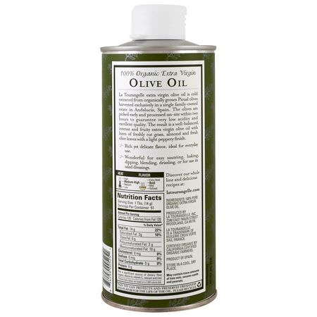 Olivolja, Vingrön, Oljor: La Tourangelle, 100% Organic Extra Virgin Olive Oil, 25.4 fl oz (750 ml)