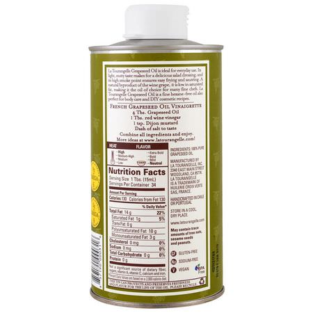 Grapeseed, Massage Oljor, Body, Bath: La Tourangelle, Expeller-Pressed Grapeseed Oil, 16.9 fl oz (500 ml)