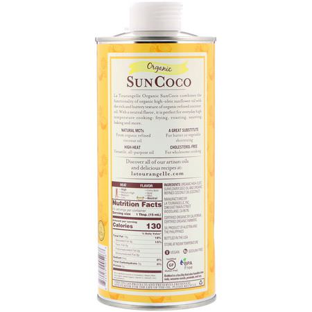Vingrön, Oljor: La Tourangelle, Organic SunCoco, Sunflower Oil & Coconut Oil Blend, 25.4 fl oz (750 ml)