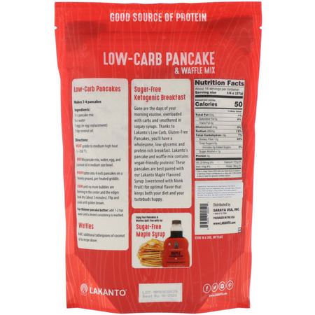 Våffelmix, Pannkaka, Blandningar, Mjöl: Lakanto, Low-Carb Pancake & Waffle Mix, 1 lb (454 g)
