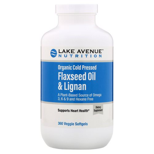 Lake Avenue Nutrition, Organic Cold Pressed Flaxseed Oil & Lignan, Hexane Free, 360 Veggie Softgels Review
