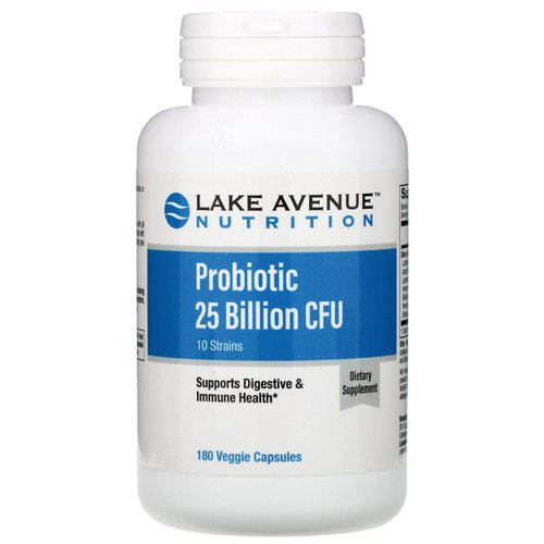 Lake Avenue Nutrition, Probiotics, 10 Strains, 25 Billion CFU, 180 Veggie Capsules Review