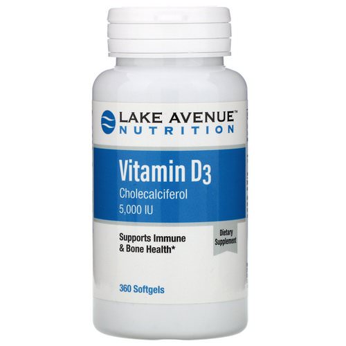 Lake Avenue Nutrition, Vitamin D3, 5,000 IU, 360 Softgels Review